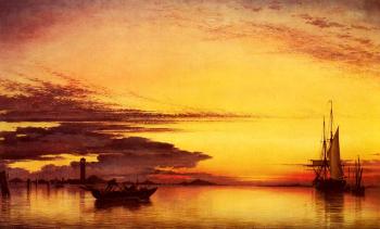 Edward William Cooke : Sunset On The Lagune Of Venice